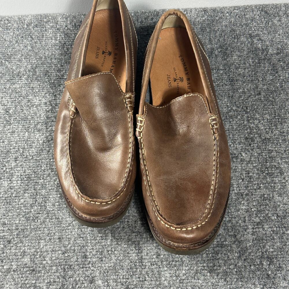 Tommy Bahama Rocker Canyon Venetian Men's 10M Brown Leather Loafers Slip On